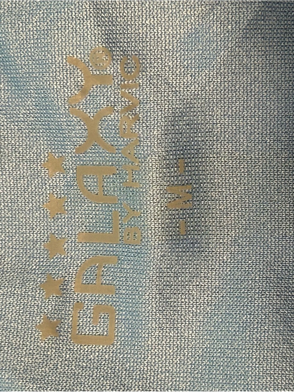 GlaLove by Harvee Metallic Gold Logo Tee - Light Blue
